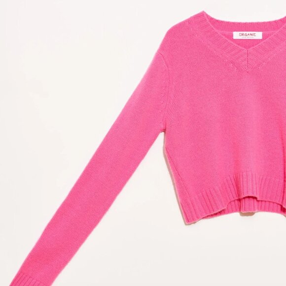 Organic by John Patrick Fuschia Cashmere Sweater NWT - Picture 5 of 8